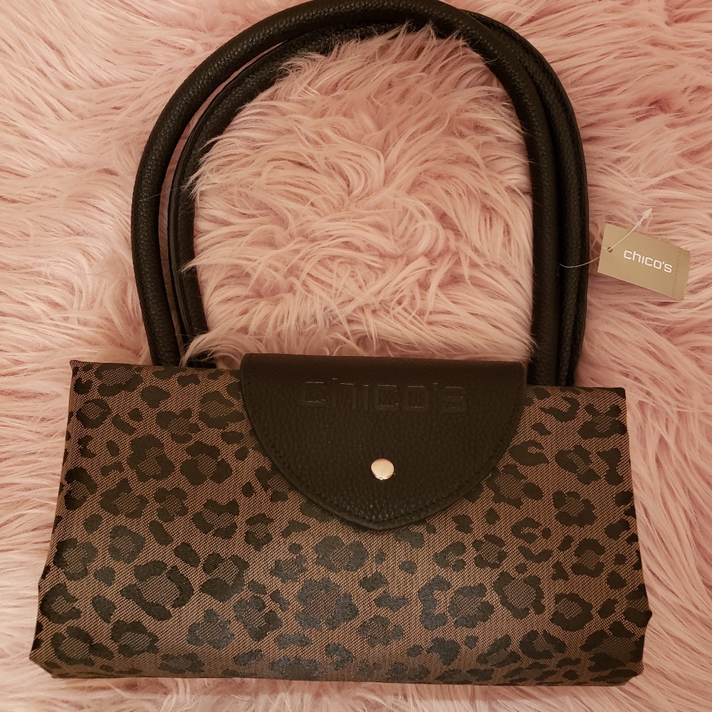 Chico's Leopard Roll Tote